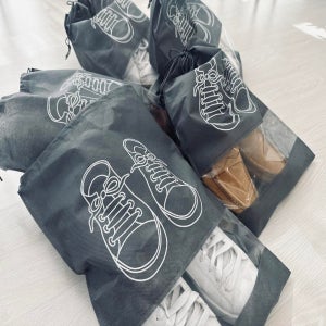 여행용 신발 슈즈 간단 방수 매쉬 파우치 이너백 투병 손잡이 주머니 실내화 가방 5개세트