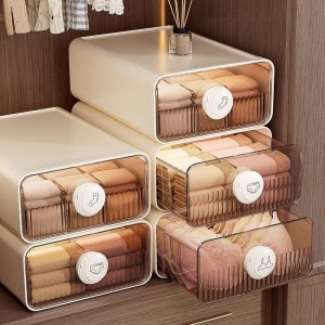 모던 데일리 다용도 수납함 서랍형 양말 속옷보관함 투명정리함 3단