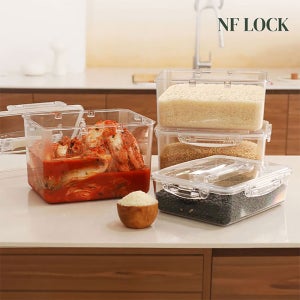 엔에프락 트라이탄 투명 밀폐용기 냉장고 정리 보관 반찬통 세트 모음전 1종, 김치통 5L 4개, 1세트