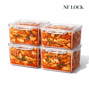 엔에프락 트라이탄 투명 밀폐용기 냉장고 정리 보관 반찬통 세트 모음전 1종, 김치통 12L 4개, 1세트