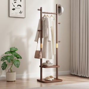 원목 스탠드 옷걸이 수납 거실 북유럽 이동식 옷장 원목행거