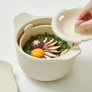 실리프랑 저당밥솥 저당질 다이어트 전자레인지찜기 캠핑밥솥 자취생 밥통 크림화이트 1P