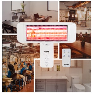 후지카 벽걸이 근적외선 전기히터 화이트 1800w 리모컨 사무실 업소용 난방 난로 FU-4883