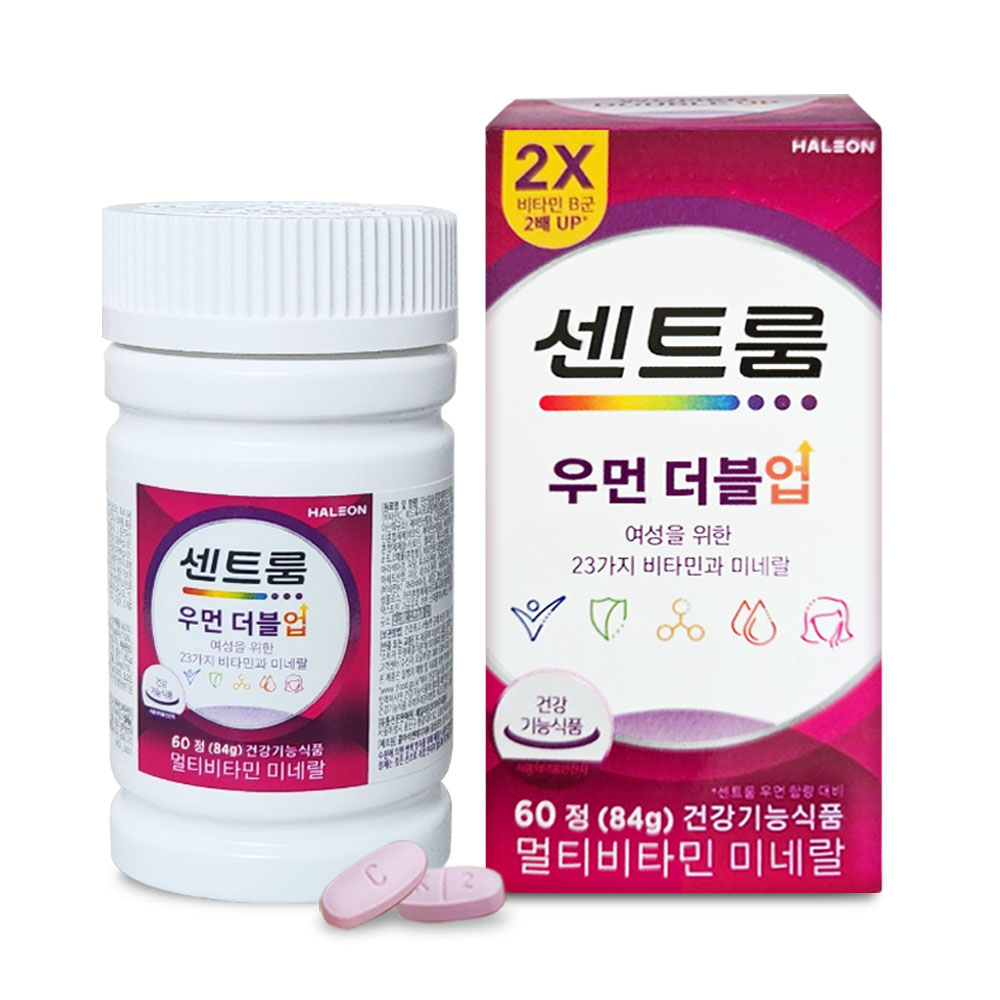 센트룸 <b>우먼</b> 더블업 60정 <b>여성</b> <b>멀티비타민</b> 미네랄 에너지 활력 G