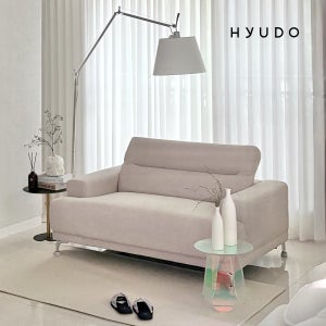 휴도 다정한 동백 헤드레스트 1500 화이트 미니 2인용 쇼파 오코텍스 패브릭 소파