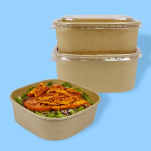 크라프트 정사각 종이용기 DRP 105 (뚜껑별도) 300개 배달 포장 샐러드 샌드위치 닭강정 도시락