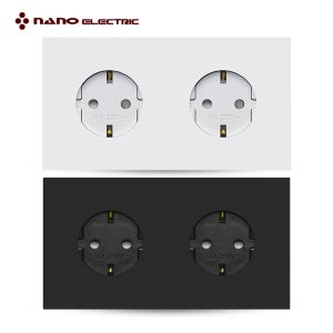 나노 유로 융스타일 전기 매입 접지 콘센트 커버 2구 국산 유럽형