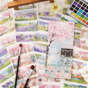 빈티지 다꾸 봄결 화지 PET 풍경 스티커북 20매