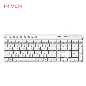 아이리버 K601u 항균 2PORT HUB 내장 유선 무소음 키보드 화이트, 멤브레인