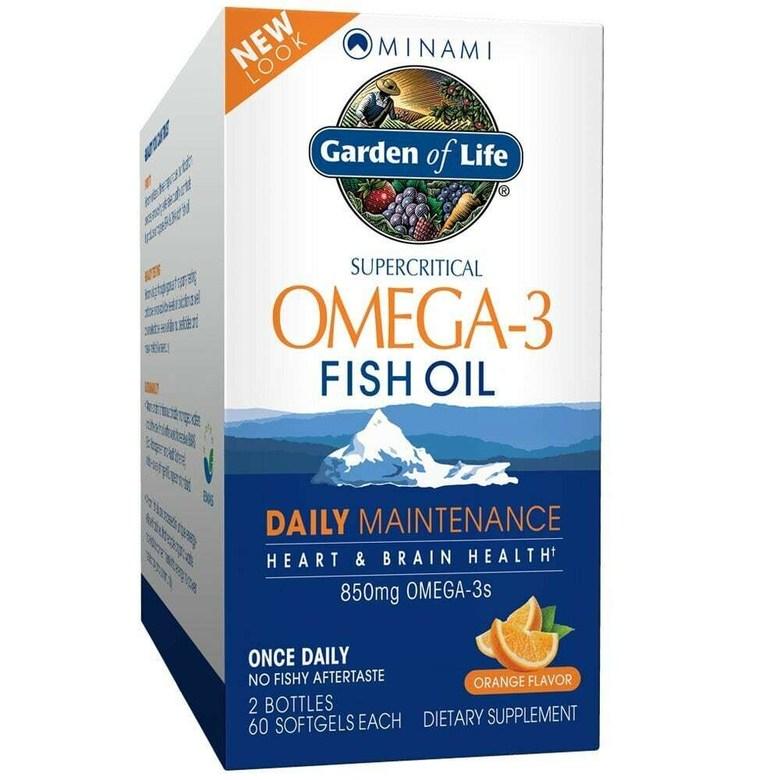 Garden of Life <b>가든오브라이프 오메가 3</b> 오렌지맛 60정 2팩 총120정