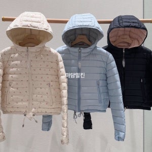 마르케 marke 25fw 파피 후드 경량패딩 덕다운100 배색 크롭 경량 (3col)
