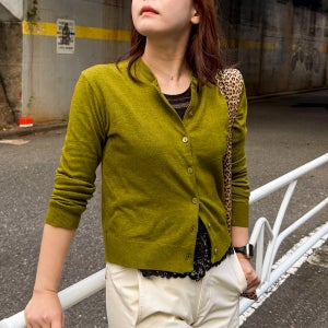 레드가디건 올리브그린가디건 모헤어 클래식