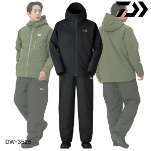한국다이와 25 DW-3525 레인맥스 레인슈트 겨울 낚시복 낚시 방한복 블랙