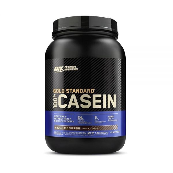 Optimum Nutrition Gold Standard 100% 미셀라 카제인 단백질 파우더, 느린 소화, 포만감 유지, 오버나이트 <b>근육</b> 회복, 초콜릿 슈프림, 0