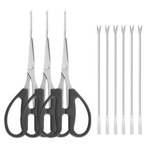 (게가위 C타입 블랙 3개 + 게포크 A타입 6개) 꽃게 대개 랍스터 게살 가위 게살 포크