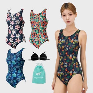 아쿠아티카 여성 원피스 실내 수영복 패턴 3종 세트