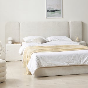 베이론 호텔식 좁은방 신혼 부부 패브릭 호텔 침대프레임 LK(라지킹), 소프트베이지