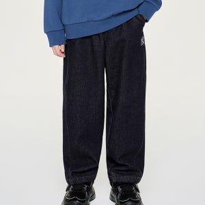 [MLB 키즈] 스트릿 본딩 기모 벌룬핏 데님 팬츠 NY (Navy) 7ADPB0956