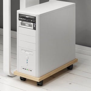 컴퓨터 본체받침대 원목 거치대 데스크탑 다용도 이동식 화분받침 바퀴 선반 pc