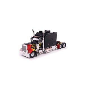 IXO 1:43 Peterbilt 379 커스텀 플레임 트럭 아크릴 케이스 다이캐스트 미니카 모형 트레일러