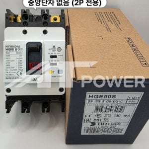 현대 누전차단기 배선용차단기 HGE 50S 2P ELCB 수배전반 배전반 분전반