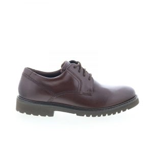 록포트 매버릭 플레인 토 옥스포드 남성용 갈색 와이드 슈즈