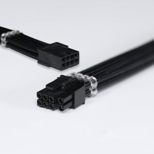 몬스타기어 VGA 그래픽카드 8핀 연장 슬리빙 블랙 GPU 케이블 38cm