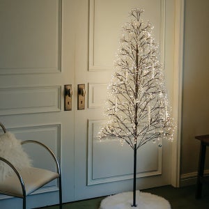 윈터스케치 크리스마스 자작나무 150 전구 일체형 트리 투명 크리스탈 오너먼트 풀세트