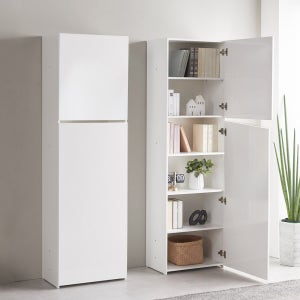 E0자재 서재 책장 600x375x2000(RH2062), 6단, 완전수납형 좌측문