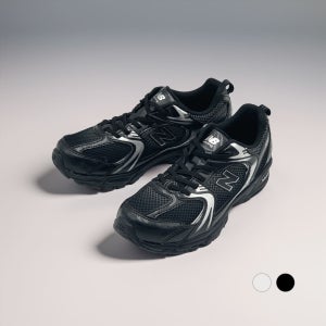 [국내매장판] 뉴발란스 키즈 530 와이드 운동화 밴딩끈 발볼 넓은 신발 블랙실버