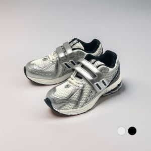 [국내매장판] 뉴발란스 키즈 1906 와이드 운동화 어린이 유치원 초등학생 벨크로 신발 화이트실버블랙