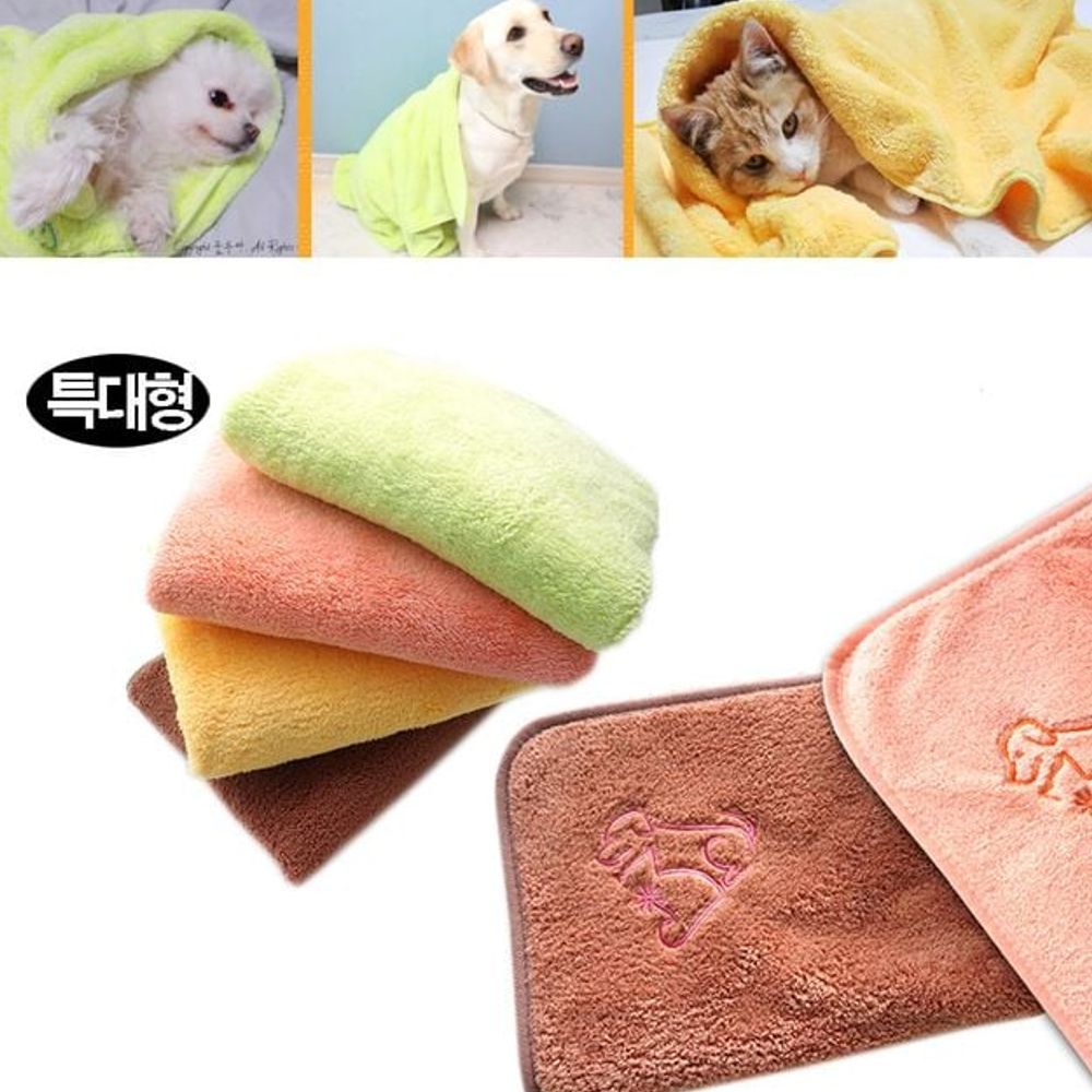 극세사 펫타올 강아지 캣 특대형 X2(랜덤) 애견타올 목욕 타월 고양이