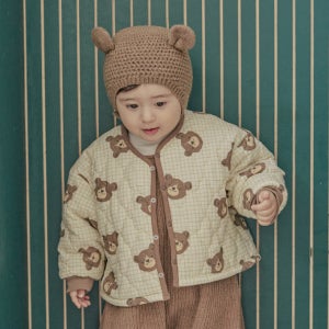 곰돌이 베어 베어룸 점퍼 돌아기 한살 두살 귈팅 외출룩 겨울 브라운 아기 잠바