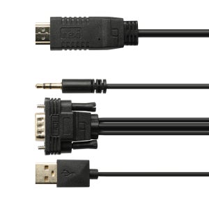 VGA to HDMI케이블 1.8M RGB컨버터 노트북모니터연결잭 변환젠더 RNX0927