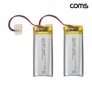 Coms 102050 충전지 3.7V 1000mAh 리튬폴리머 배터리 2개입 CP913