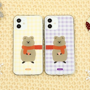 아이폰 갤럭시 쿠카 커플 목도리 디자인 투명 젤리케이스