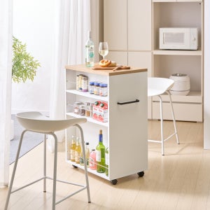 로미 이동식 주방수납장 보조 조리대 미니 홈바 트롤리 선반 간이 테이블