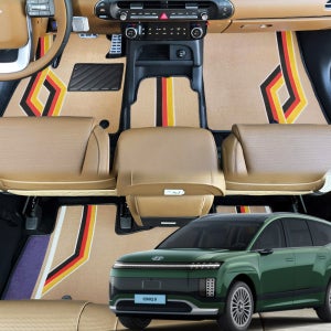 차바라기 아이오닉9 1열+2열+3열+트렁크 라인 디자인 매트 풀세트 6인승 카매트