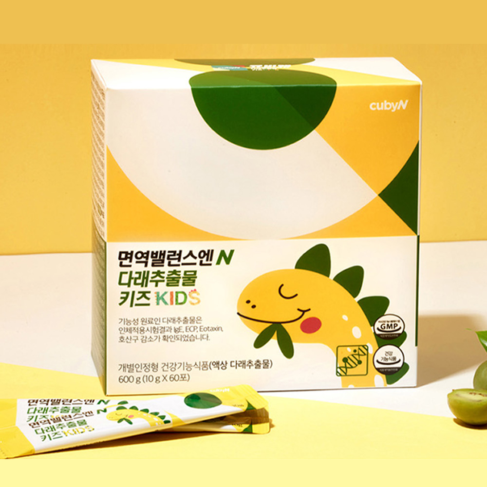 큐비앤 면역밸런스엔 다래 추출물 <b>키즈</b> 10g 60포, 1개