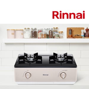 전국설치 린나이 2구 스탠드형 일반 레인지 자동불꽃차단 센서 가스렌지 LNG도시가스, 매트샌드 베이지