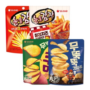오리온 눈을감자 눈을감자칠리치즈 무뚝뚝고구마칩 무뚝뚝감자칩 6개씩 골라담기