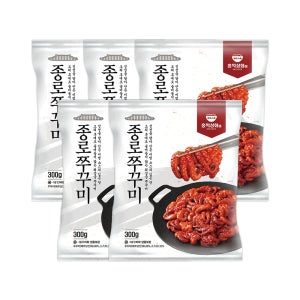 종로쭈꾸미 매콤 양념 쭈꾸미 볶음 캠핑 요리 밀키트 맛집 300g, 5개