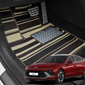 차바라기 2025 쏘나타 디엣지 스트라이프 뉴 코일매트 하이브리드 1열 카매트 발판 용품