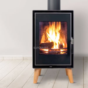 소형 화목난로 CB1 (25py) 철판/6T 벽난로 대형내열유리창 난방기 장작
