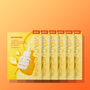 [톤업 잡티] 이니스프리 비타민C 그린티 엔자임 브라이트닝 세럼 겔 마스크 25mL 6매, 1개
