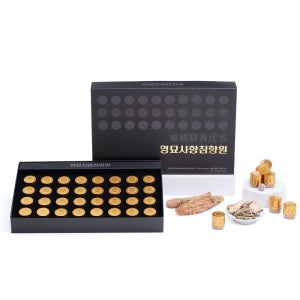 건강식품 전문 제조 기업(주)포렘/피곤한 하루를 달래주는/영묘사향 침향원 3.8g x 32환+도라지청 굿 데이 12ml x 30스틱 증정