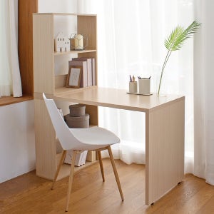 E0자재 h형 책장책상 1200mm, 메이플 (DK9874)