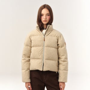 [세터] (W) 니트 푸퍼 덕 다운 패딩 크림