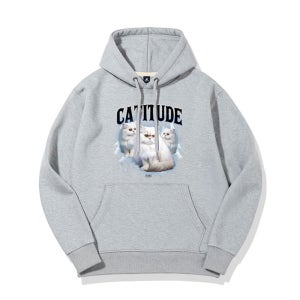 플라바 캣티튜드 기모 후드티 M-4XL 빅사이즈 세미 오버핏