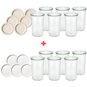 [1+1 실리콘+독일PE뚜껑5개 포함] WECK 웩서울 몰드 1000ml WE782 1박스 6개